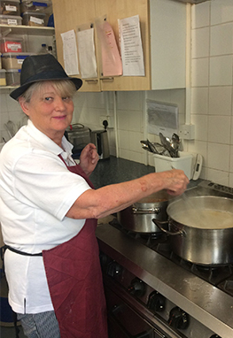 A meal being freshly prepared by our on-site cook